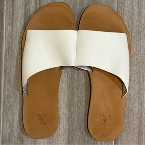 Shade & Shore Women's White Slide Sandals